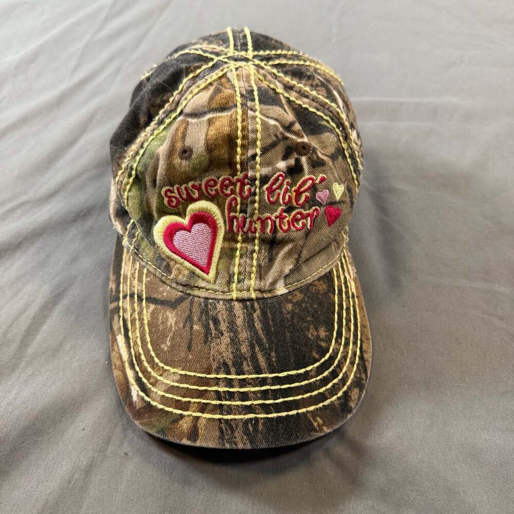 Sweet Little Hunter Camo / Pink Cap Hat Girls Kids TODDLER